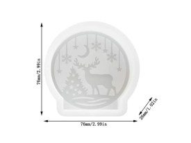 Molde silicona circulo labrado ciervo Navidad 